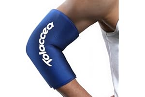 Tolaccea Opaska na lód na kolano i łokieć, opaska na lód do terapii kompresji ciepłem i zimnem, rękaw kompresyjny, wielokrotnego użytku, na uraz, na zimno, na kolano, łydkę, łokieć (niebieski, L)