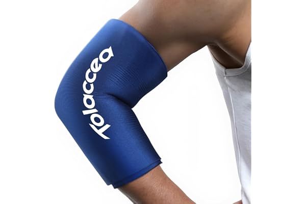 Poche de Glace Genou ou Coude pour Thérapie chaude et froide, Poche de froid flexible de manchon de compression froid Gel réutilisable pour soulager la douleur au coude(Bleu, M)(1 Pièce)