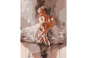 CICISTORY Dipingere Con i Numeri Bambini e Adulti, Painting by Numbers Kit, Colorare Con i Numeri Con Pennelli e Colori Acrilici,Balletto 40 * 50 cm