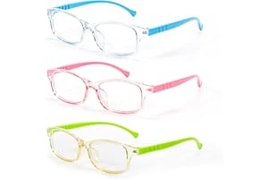 Vinuwu Kids Glasses, 3PCS Blue Light Blocking Glasses Clear Lens Glasses Kids, Comfortable & Anti-Blue Ray Eyeglassess, Children's Computer Glasses for Preventing Eye Fatigue and Protecting Eyes