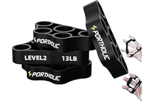 PORTHOLIC Hand Exerciser Grip Strengthener,Finger Stretcher Hand Grip Resistance Bands Hand Strengthener Hand Strengthening Forearm Exerciser 4PCS Set for Arthritis Carpal Tunnel Exercise Guitar & Rock Climbing