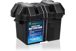 HiXiMi Scatola batteria per esterni, portatile, multifunzione, per barca marina, camper, campeggio, viaggio, piombo, acido AGM, litio LiFePO4, batterie di plastica (batteria non inclusa)