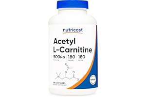Nutricost Acetyl L-Carnitine 500mg, 180 Capsules - Non-GMO and Gluten Free
