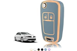 TOOMUME Cover Chiave TPU, Custodia Chiave Adatto per Chevrolet Trax Aveo Opel Vauxhall Adam Astra Corsa Meriva Mokka Movano Zafira Buick, Copri Chiavi Guscio Chiave Auto Telecomando - 2 Tasti S