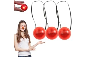 EMOTTLE LED Glowing Red Nose Funny Clown Nose for Red Nose Day 2024 Dress- up Props & Cosplay Perfect Accessory for Parties, Costumes, Cosplay, Birthdays & Hilarious Gags (3-Piece)