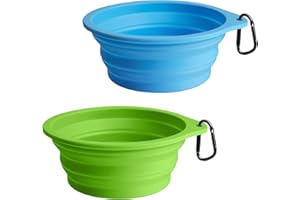 PetBonus Gamelle Pliable en Silicone pour Chien, sans BPA, Lavable au Lave-Vaisselle, Portable, Pliable et Extensible, pour Chien, avec 2 mousquetons