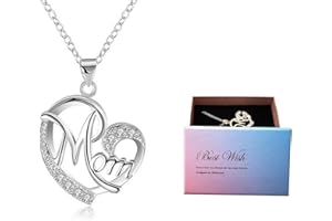 DEESOSPRO® Muttertagsgeschenk, Halskette das beste Geschenk für Mutters Geburtstag Herz Diamant Anhänger Halskette für Mamas Geburtstag Rose Gold