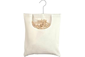 AIPWEYT STORE Leinen Wäscheklammerbeutel,32 * 28cm Klammerbeutel für Wäscheklammern Wäscheklammer mit Aufhängehaken Lagerung Tasche,Hängende Korb für Heimgebrauch, Zum Aufhängen,Linen Clothes Peg Bag