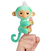 Fingerlings 2023 قرد صغير تفاعلي جديد يتفاعل مع اللمس - 70+ أصوات وردود أفعال - Ava (Teal)