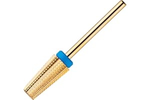 BNG 5 in 1 Carbide Nail Drill Bit Fast Remove Acrylic Nails Professional 3/32" Electric Nail Drill Tungsten Steel Bits Manicure Pedicure Professional Salon Tool(Medium, Gold)