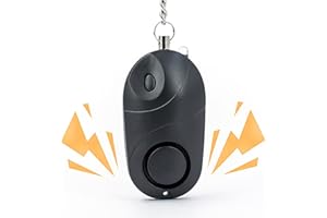 Hurifeng Taschenalarm – Persönlicher Schlüsselanhänger für Selbstverteidigung Frauen unterwegs； tragbarer Alarm für Sicherheit und Schutz； Kinder； Senioren (Schwarz)
