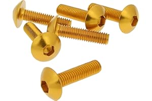 ARTIST UNKNOWN Unbekannt Vicma Fairing Screws Hex Socket Head – Anodized Aluminum Gold – Set of 6 PCS – M5 x 20