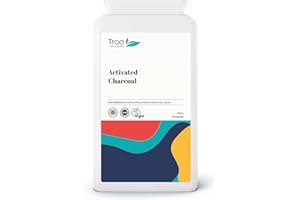 Troo Health Care Activated Charcoal Supplement (300mg) - 120 Capsules | Steam Activated from Coconut | Contributes to Reducing Excessive Flatulence | UK Manufactured to GMP Standards