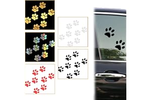 MEXRUMI 5 Piezas Pegatinas Autoadhesivas de Huellas de Perro Para Coche, Moto y Cascos - Adhesivas Para Parachoques