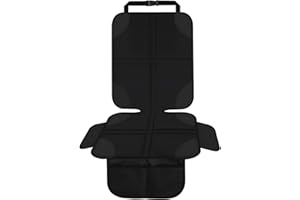 FYY Car Seat Protector with Thickest Padding - 600D Oxford Fabric Seat Protectors Fits ISOFIX, Waterproof Baby Car Seat Cover with Pockets Black