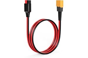 ELFCULB Adattatore XT60 ad Anderson, 12 AWG XT60 maschio a Anderson cavo connettore per centrale elettrica portatile UAV RC batteria (60 cm)