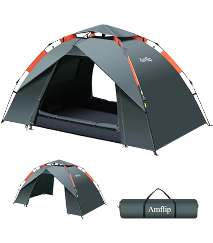 popup zelt 1 person Dunlop Persone Pop-up-Zelte, Kuppelzeltet Camping Outdoor Zelt, blau/grau, 220x120x90 cm Sport & Freizeit Farbe:Shark Grey Flucht vor dem Waldbrand ohne_Tierquälerei_hergestellt