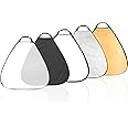 Selens 5 in 1 80cm Light Reflector Photography Diffuser Triangle Collapsible Lighting with Handle Gold/Silver/White/Black/Translucent for Photo Studio Portrait Product Indoor Outdoor Shooting