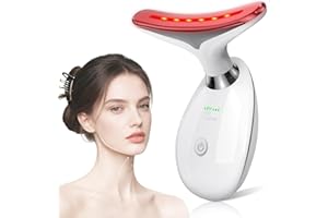 INFAEBO Massaggiatore Viso, 7 Colori Radiofrequenza Viso, Dispositivo di Bellezza Antirughe, 3 Modalità 45°C EMS Gua Sha Viso Lifting del Collo Rassodante per Tonificare Jawliner Massaggio Pulizia