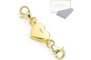 ‎ALEXCRAFT ALEXCRAFT Gold Herz Magnetverschluss Kette 925 Sterling Silber Armband Verschluss Magnetverschluss für Ketten Halskette Armband DIY Jewellery Making Accessories