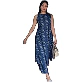 GoSriKi Women's Cotton Kurta Set | Stylish Co Ord Set for Women | Printed A-Line Kurta with Pant | Cord Set for Women Stylish