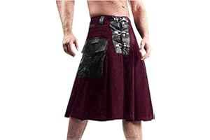 YOLIMOK MOVERV Faldas Escocia Falda para hombre Vintage Kilt Highland Highland Escocia Vestido de novia Ropa a cuadros Falda plisada para hombres Tartan Utility Kilts Escoceses Kilt faldas para hombre