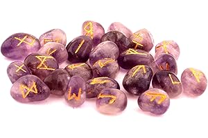 GEOFOSSILS Amethyst Gemstone Rune Set