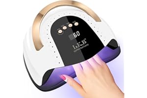 LKE UV Nail Lamp 268W Gel Nail Lamp Nail Dryer UV Lamps for Gel Nails, Professional LED Nail Lamp with Automatic Sensor / 4 Timer Setting, Portable UV/LED Light Home and Salon