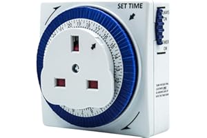 UNI-COM Uni- Com 24 Hour Plug-in Segment Timer Switch, Energy Saving, Home Security, Easy to Programme for Automatically Operating Lights, Lamps & Home Appliances