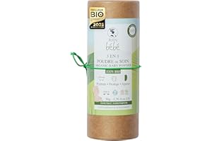 BIJIN TOKYO - PARIS Puderfreies Pflegepulver für Babys, Kinder, Bio 3-in-1 – beruhigend Komfort Rötungen Reibung Feuchtigkeit – Reis, Hafer, Aloe Vera – natürliche Alternative für Wechsel, Bad und Pflege – empfindliche