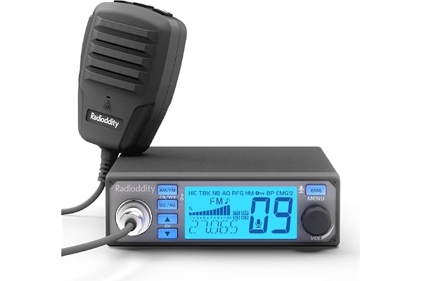Radioddity CB-500 Radio CB Portable Émetteur-récepteur avec Réduction du Bruit, AM FM, 4W, Canal d'urgence Instantané 9/19, Micro Portatif et écran rétroéclairé 7 Couleurs, pour Les Camionneurs