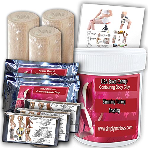 3 Bandage tums slimming inch loss body clay wrap powder spa kit approx1.5 ltrs