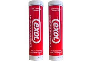R&C COMPONENTS LTD Exol Red Lithium Complex Grease 400g Cartridge - Pack of 2 | High Pressure & High Temperature Lubricant | Heavy-Duty Multipurpose Grease for Automotive, Agricultural, and Industrial Applications
