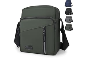EoVzWXj Mens Shoulder Bag, Waterproof Crossbody Bag, Lightweight Chest Sling Bag, Messenger Bags with Reflective Stripes Side, Casual Handbag with Adjustable Strap, Travel Phone Bag for Daily Use