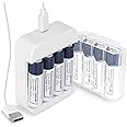 Rechargeable Lithium-ion AA Batteries,8 Pack AA 1.5V 3600mWh High-Capacity,Double A Batteries with 2H Fast Charge,Over 1000 Cycles,Rechargeable AA Batteries for Blink Camera,Xbox,Toys