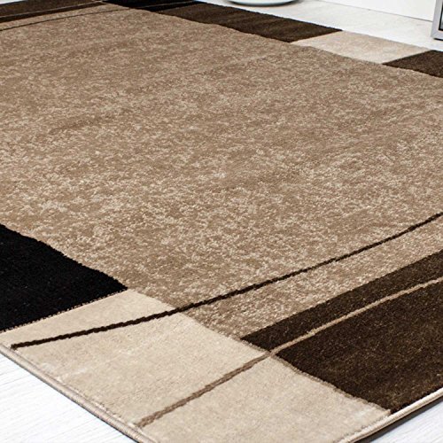 Teppich Kariert Retro Muster Meliert in Braun Schlafzimmer Wohnzimmer – ÖKO TEX Zertifiziert, Maße:200×290 cm - 2