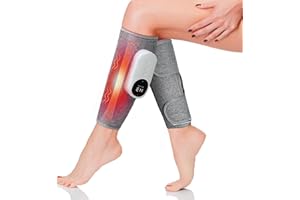 CHEFYUPER Leg Massager,Calf Massager for Circulation and Pain Relief, 3 Intensity Levels, 3 Massage Modes, Heat Therapy, Rechargeable via Type-C, Customizable Fit, Promotes Muscle Relaxation, 1Pack(Gray)