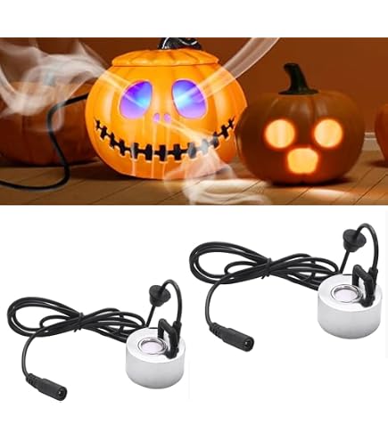 Nebulizador Ultrasónico Con 12 LED - Máquina De Niebla Para Halloween, Estanques Y Decoración, Incluye 3 Discos De Repuesto