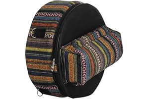 Hodeffior Snaredrum-Tasche im ethnischen Stil, wasserdicht, Oxford-Snaredrum-Rucksack mit Außentaschen, Schlagzeugtasche, Instrumenten-Zubehör, Aufbewahrungstasche