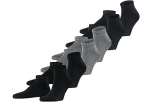 FALKE Mężczyźni Skarpety do trampek Happy Multipack M Sn Bawełna krótkie jednokolorowe 6 Pak, Wielokolorowy Black Grey 0010, 47-50