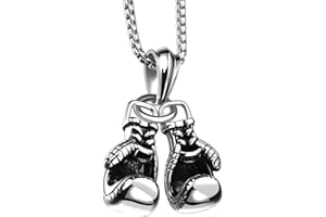 jagosen Boxing Glove Pendant Necklace Black Chain for Men Pendants Necklaces Alloy Boxing Gloves Necklace Chains for Men Birthday Valentine Gift