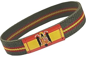 Tiendas LGP - Pulsera elástica, Bandera de España con diseño de escudo del Aguila de San Juan, Verde