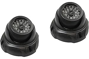 AL-FAHMI 2 X Dummy Fake Surveillance Security CCTV Dome Camera With LED Blinking Real Imitation for Home Security, Dummy Camera With Red Flashing Light Indoor/Outdoor Surveillance Black
