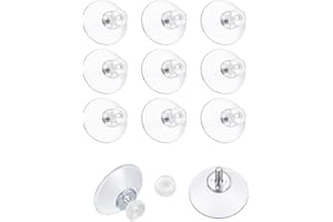 BATEYA 10 Stück Saugnapf Glas Saugnäpfe PVC-Kunststoff mit Gewinde Saugnäpfe mit geriffelter Mutter Extra starke Klebstoff Saugnapf mit M4 M5 Schraube für die tägliche Aufhängung