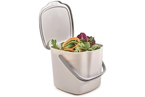 Snips - Pattumiera Umido e Organico Cucina con Coperchio Rimovibile e Manico 3L, Pattumiera Sottolavello - Secchio Spazzatura Bidoncino, Compostiera 20,5x18,5x16,7 - Bianco, Made in Italy