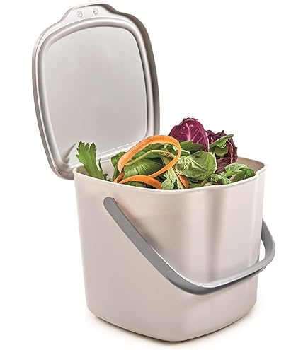 Contenitore Compost Da Cucina Gimel 3.5 L In Metallo Con Filtro Carbone - Anti Odori - Foto 2