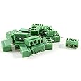 xcluma 10 Pcs X 3 Pin 5mm Pitch Terminal Block Pcb Connectors Ac 300V 10A