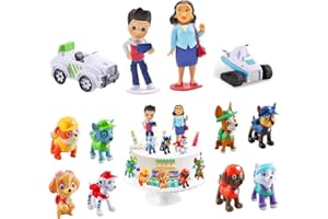 MENELOS Tortendeko Kinder, 12 Stücke Paw Dog Torte Topper, Cupcake Topper, Kuchendeko Geburtstag, Tortendeko Kindergeburtstag, Torten Figuren, Kuchendekorationsset Mädchen, Junge