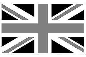 StickersLimited Adhesive Union Jack Flag Decals/Stickers or UK Flags Stickers (Grey & Black, 4 Decals (90 x 60 mm)) #Y1175
