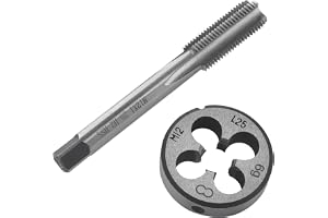 Gängad skärning M12 x 1,25 mm, HSS gängborr och skärjärnsset, högergänga fingängad skärare, rak räfflad gängskärare